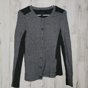 Banana Republic Lambs Wool/Cashmere Colorblock Button Down Sweater